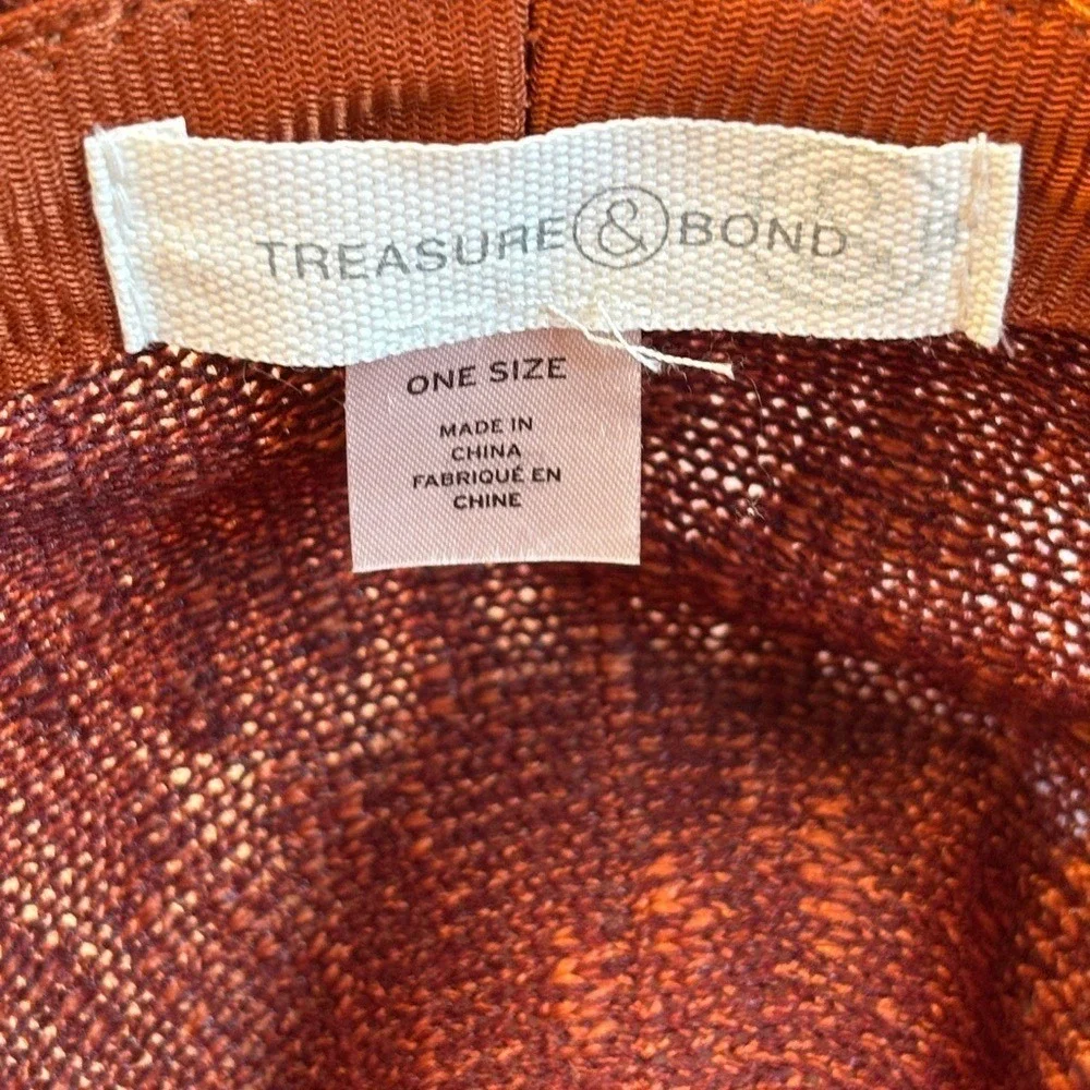 Treasure & Bond Hat‎ Fedora Rust Orange Knit Wide Brim One Size Boho 70s Style